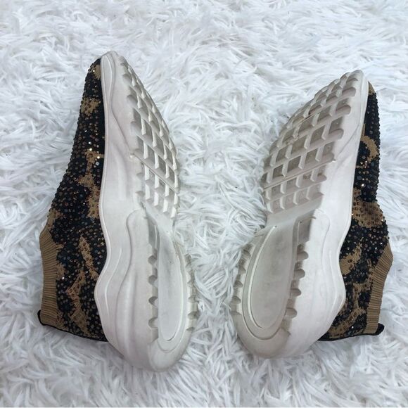 Vince Camuto Henna Leopard Animal Print Knit Slip On Chunky Sneakers Girls 13 M - Picture 4 of 10